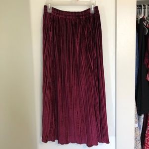 Maroon Velvet Skirt